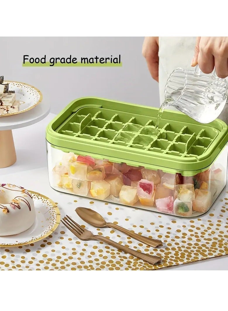 64-Grid Ice Cube Tray with Lid & Bin, Easy-Release Mold for Large Capacity Freezing and Storage, Double-Layer Plastic Design – Perfect Kitchen Accessory for Beverages, and Fresh Fruit Infusions, Ice Cube Trays for Freezer, Beverage Cooling, Transparent Storage, Durable Kitchenware, Easyclean Material. - Image 3